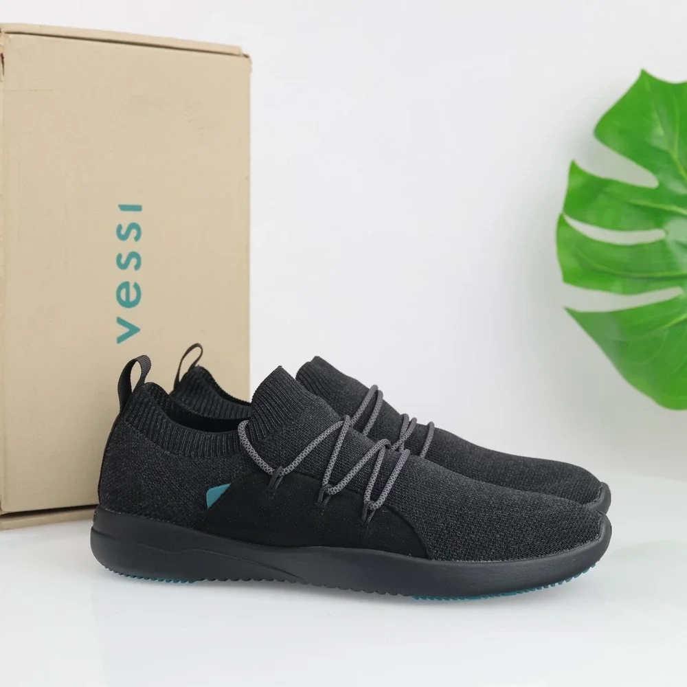 Vessi Womens Cityscape Classic Sneaker Size 10 Waterproof Black Lace Up Shoe Low